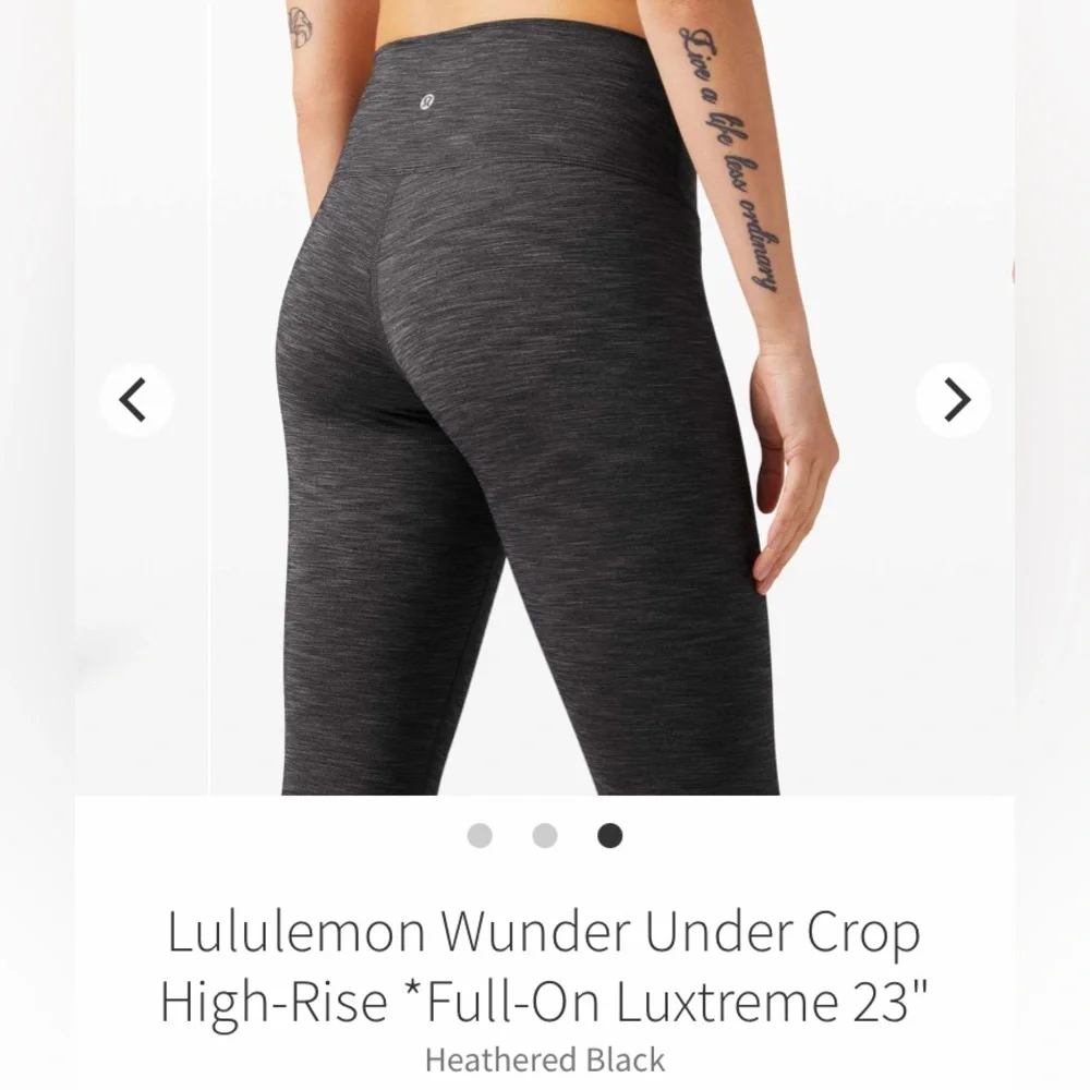 Lululemon athletica wunder under leggings M 8 legging heathered gray black grey